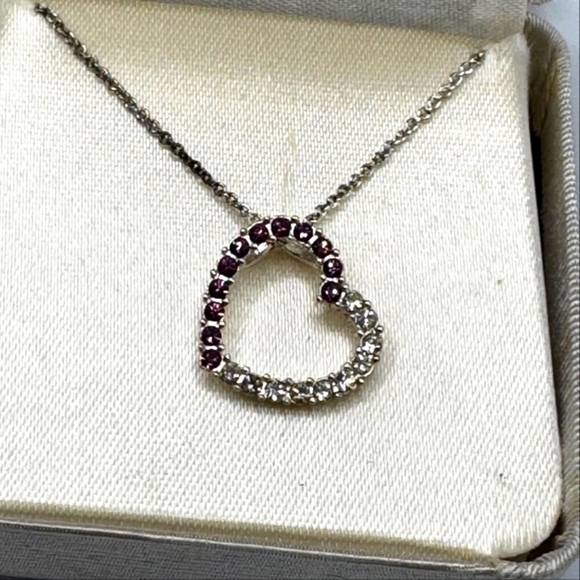 Vintage Rhinestone Heart Shaped Necklace NIB - Picture 2 of 3